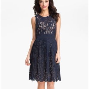Eliza J Navy Blue Lace Dress
